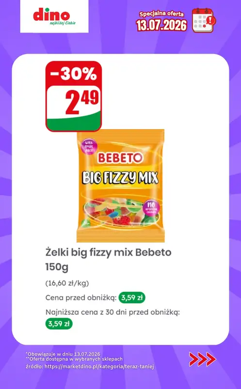 Dino - gazetka promocyjna Specjalna oferta na 13.07.2026 - promocje spoza gazetki od poniedziałku 13.07 do poniedziałku 13.07 - strona 9