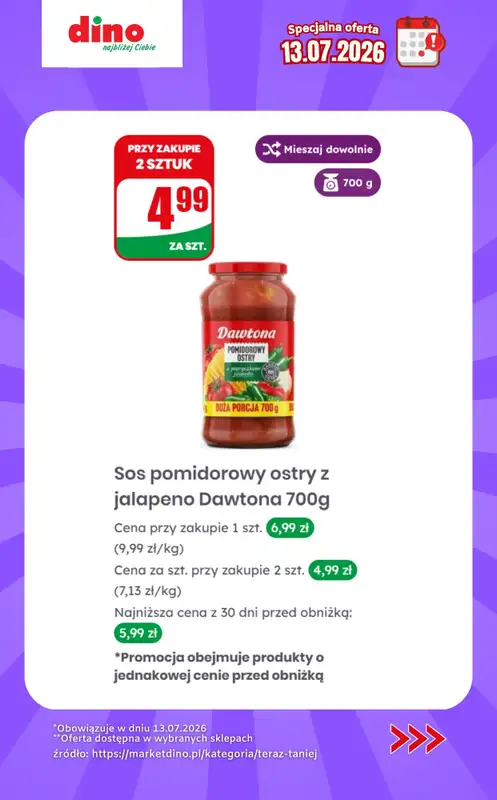 Dino - gazetka promocyjna Specjalna oferta na 13.07.2026 - promocje spoza gazetki od poniedziałku 13.07 do poniedziałku 13.07 - strona 10