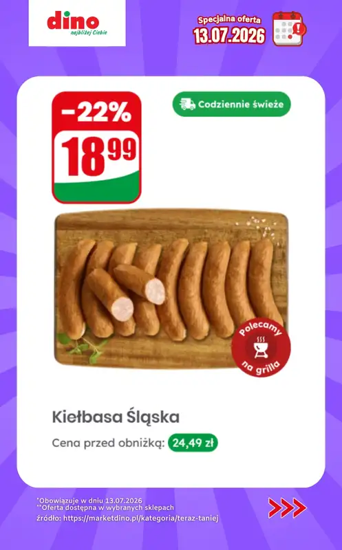 Dino - gazetka promocyjna Specjalna oferta na 13.07.2026 - promocje spoza gazetki od poniedziałku 13.07 do poniedziałku 13.07 - strona 3