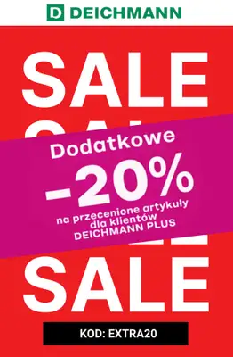 Deichmann - gazetka promocyjna Dodatkowe -20% na wyprzedaż od poniedziałku 13.07 do środy 15.07