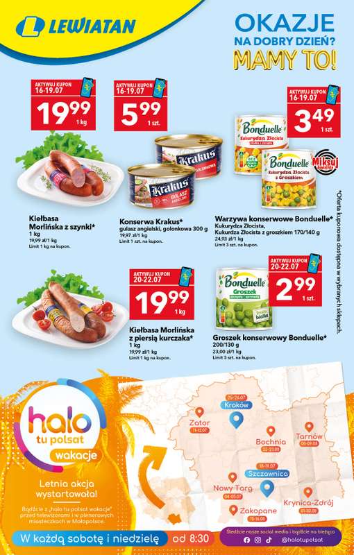 LEWIATAN - gazetka promocyjna Okazje na dobry dzień od czwartku 16.07 do środy 22.07