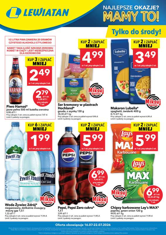 LEWIATAN - gazetka promocyjna W wielopakach taniej! od czwartku 16.07 do środy 22.07