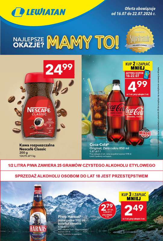 LEWIATAN - gazetka promocyjna Gazetka „MAMY TO w Lewiatanie” od czwartku 16.07 do środy 22.07