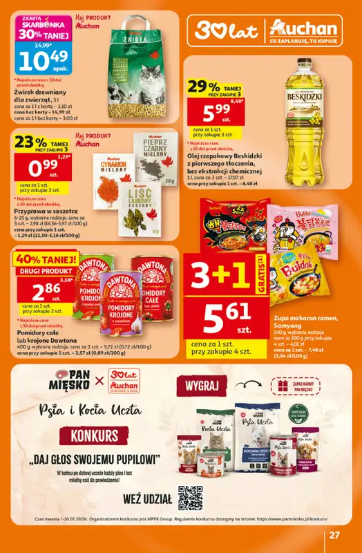 Auchan - gazetka promocyjna Gazetka 30 Lat Hipermarket Auchan od czwartku 16.07 do środy 22.07 - strona 27