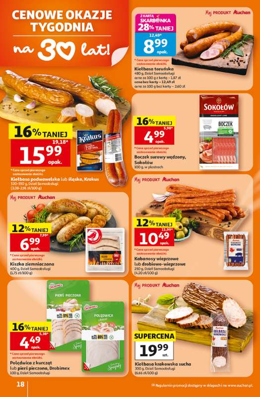 Auchan - gazetka promocyjna Gazetka 30 Lat Hipermarket Auchan od czwartku 16.07 do środy 22.07 - strona 18