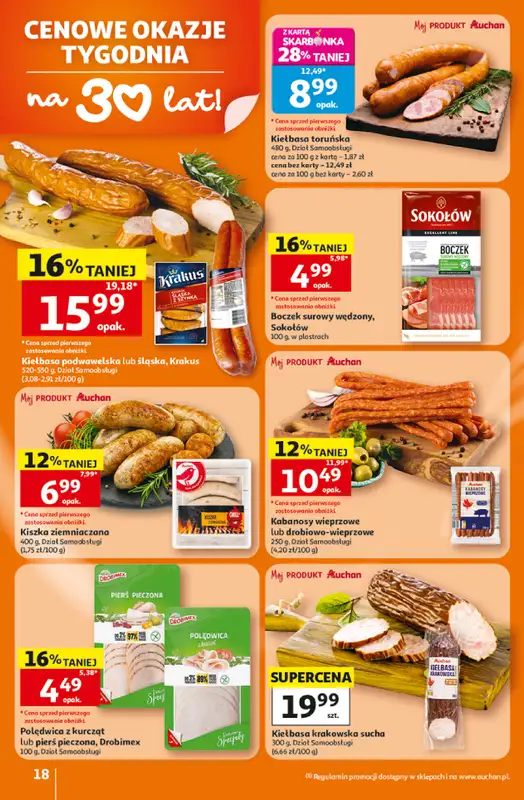 Auchan - gazetka promocyjna Gazetka 30 Lat Hipermarket Auchan od czwartku 16.07 do środy 22.07 - strona 18