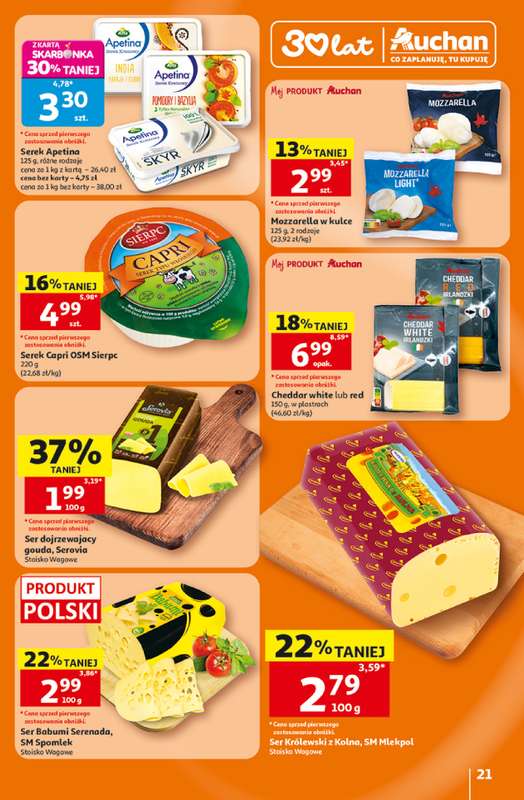 Auchan - gazetka promocyjna Gazetka 30 Lat Hipermarket Auchan od czwartku 16.07 do środy 22.07 - strona 21