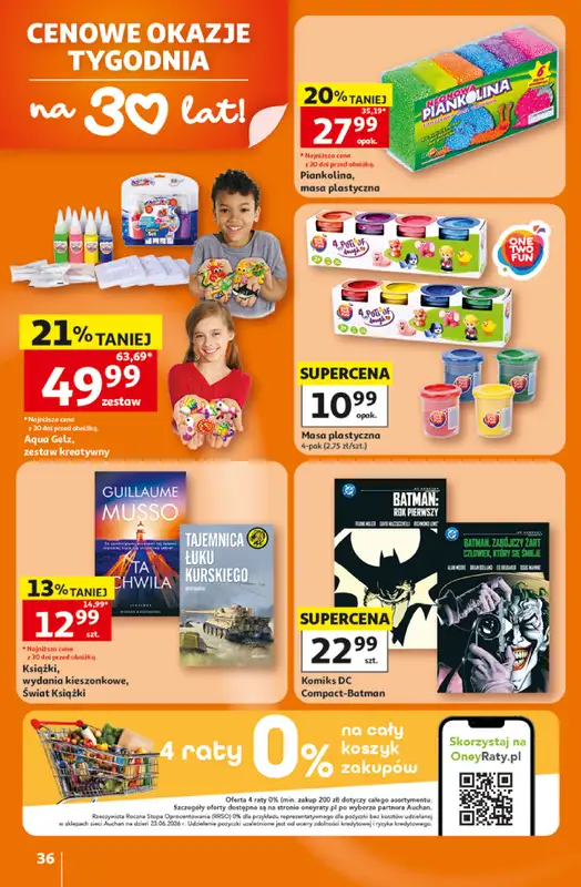 Auchan - gazetka promocyjna Gazetka 30 Lat Hipermarket Auchan od czwartku 16.07 do środy 22.07 - strona 36