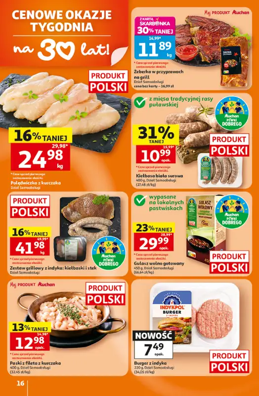 Auchan - gazetka promocyjna Gazetka 30 Lat Hipermarket Auchan od czwartku 16.07 do środy 22.07 - strona 16