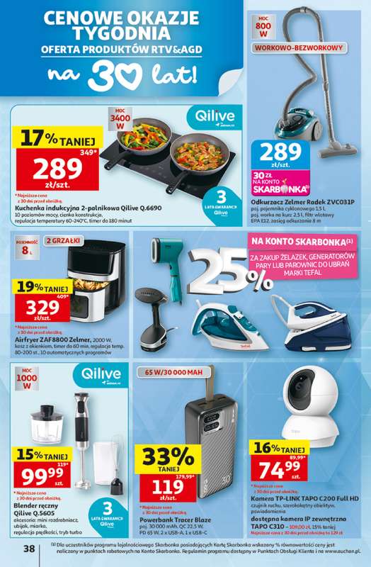 Auchan - gazetka promocyjna Gazetka 30 Lat Hipermarket Auchan od czwartku 16.07 do środy 22.07 - strona 38