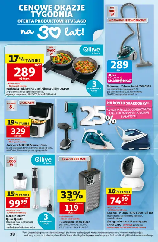 Auchan - gazetka promocyjna Gazetka 30 Lat Hipermarket Auchan od czwartku 16.07 do środy 22.07 - strona 38