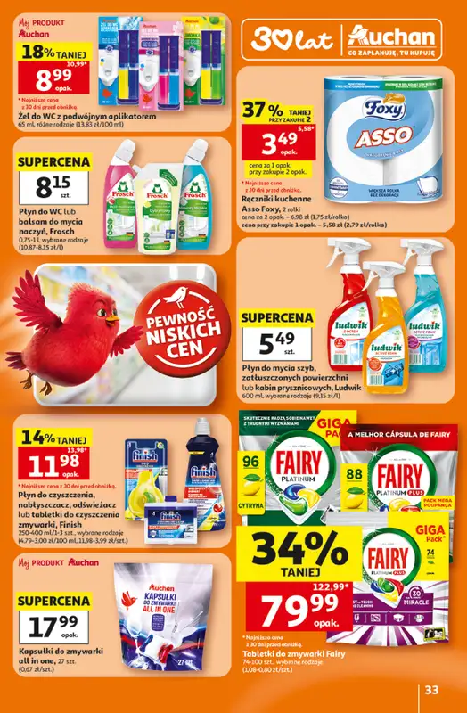 Auchan - gazetka promocyjna Gazetka 30 Lat Hipermarket Auchan od czwartku 16.07 do środy 22.07 - strona 33