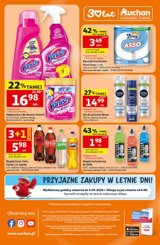 Auchan - gazetka promocyjna Gazetka 30 Lat Supermarket Auchan od czwartku 16.07 do środy 22.07 - strona 8