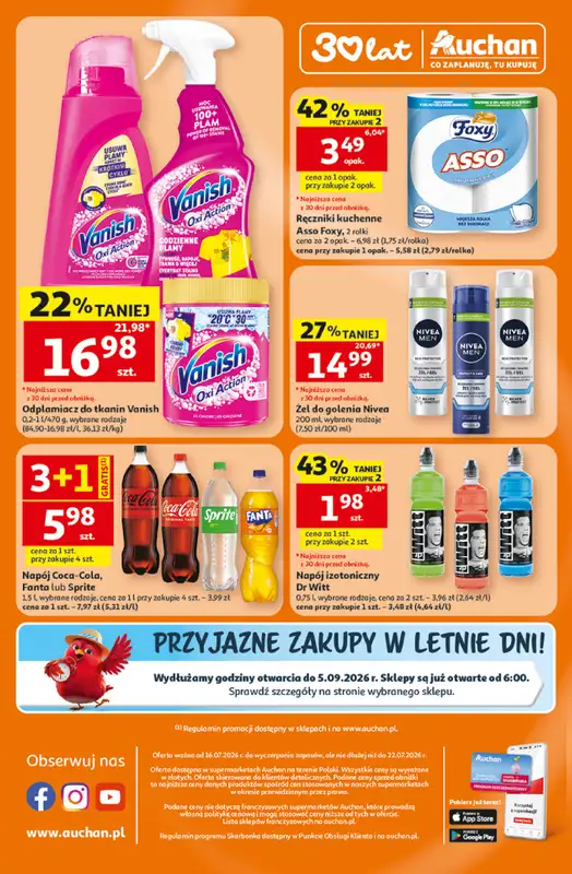 Auchan - gazetka promocyjna Gazetka 30 Lat Supermarket Auchan od czwartku 16.07 do środy 22.07 - strona 8