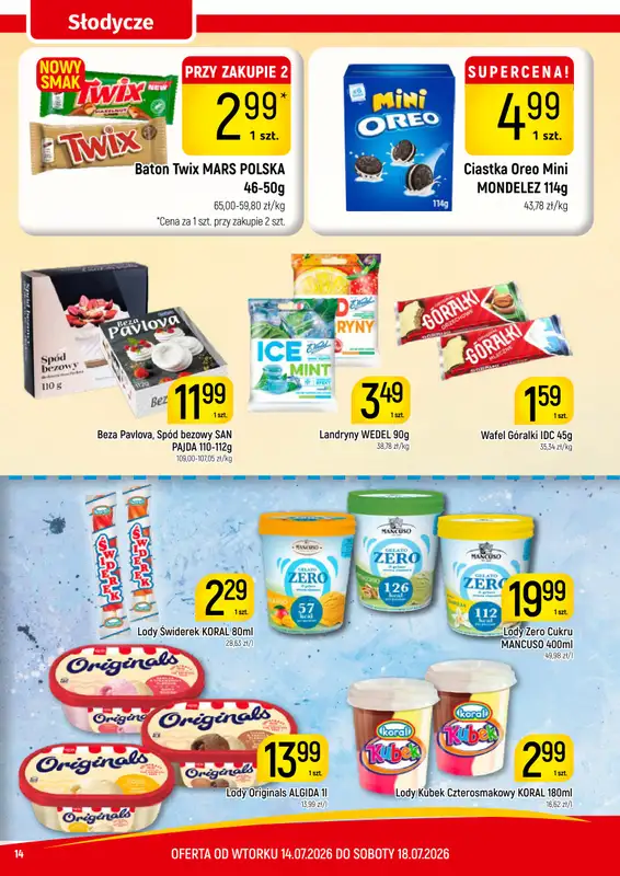 Delikatesy Piotruś Pan - gazetka promocyjna Gazetka od wtorku 14.07 do soboty 18.07 - strona 14