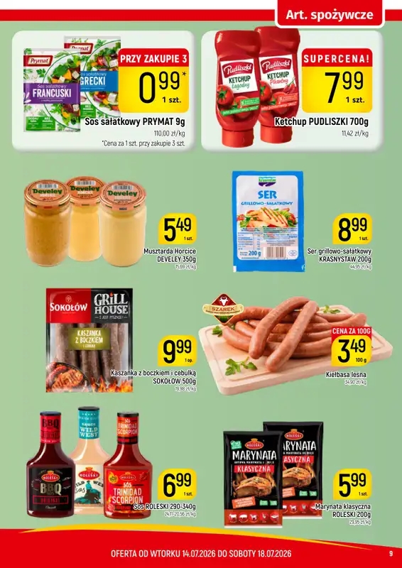 Delikatesy Piotruś Pan - gazetka promocyjna Gazetka od wtorku 14.07 do soboty 18.07 - strona 9