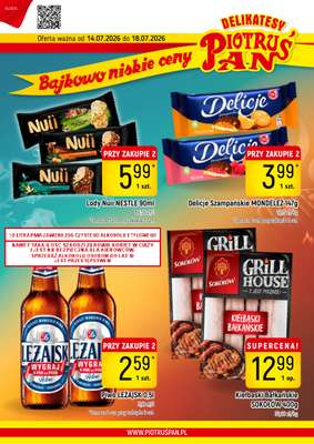 Delikatesy Piotruś Pan - gazetka promocyjna Gazetka od wtorku 14.07 do soboty 18.07