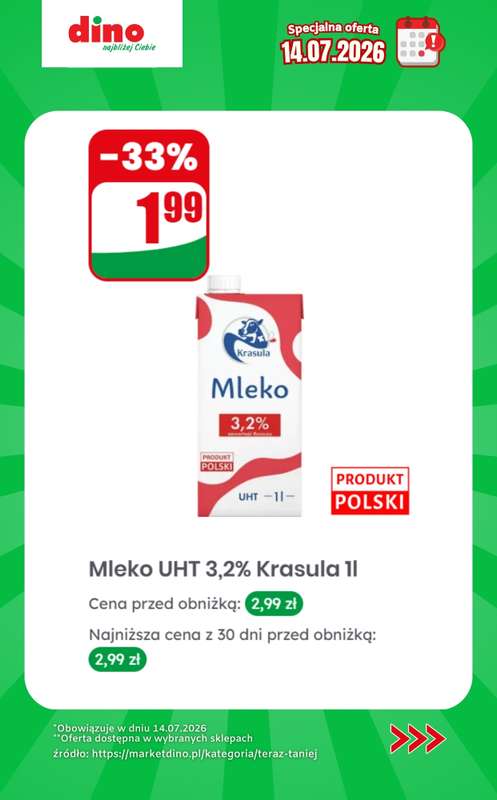 Dino - gazetka promocyjna Specjalna oferta na 14.07.2026 - promocje spoza gazetki od wtorku 14.07 do wtorku 14.07 - strona 3