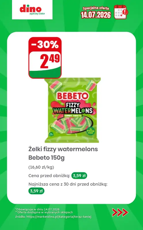Dino - gazetka promocyjna Specjalna oferta na 14.07.2026 - promocje spoza gazetki od wtorku 14.07 do wtorku 14.07 - strona 10