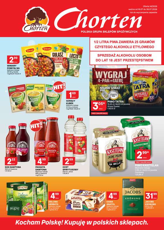 Chorten - gazetka promocyjna Gazetka Małopolska, Śląsk, Podkarpacie, Opolskie Market od czwartku 16.07 do niedzieli 26.07