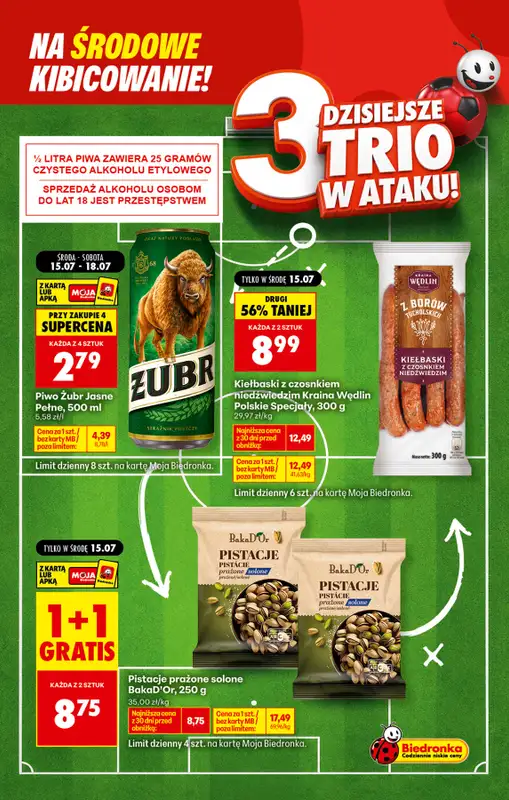 Biedronka - gazetka promocyjna Środowe kibicowanie od środy 15.07 do środy 15.07 - strona 4