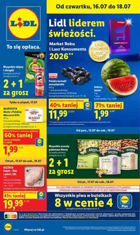 Lidl - gazetka promocyjna Oferta od czwartku od czwartku 16.07 do soboty 18.07