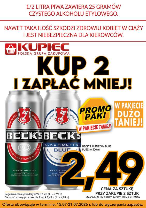 Kupiec - gazetka promocyjna Promopaki od środy 15.07 do wtorku 21.07 - strona 9