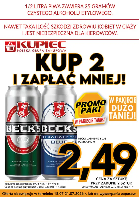 Kupiec - gazetka promocyjna Promopaki od środy 15.07 do wtorku 21.07 - strona 9