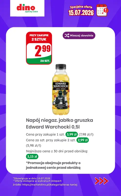Dino - gazetka promocyjna Specjalna oferta na 15.07.2026 - promocje spoza gazetki od środy 15.07 do środy 15.07 - strona 3