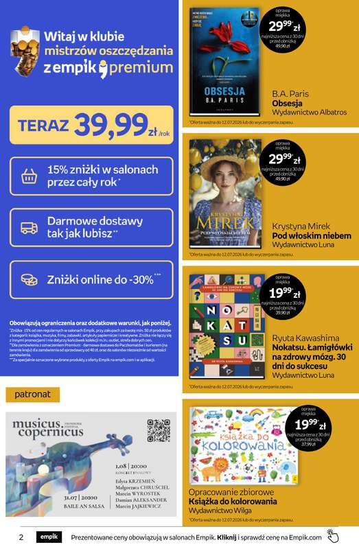 Empik - gazetka promocyjna Tom kultury: książki od środy 15.07 do wtorku 28.07 - strona 2