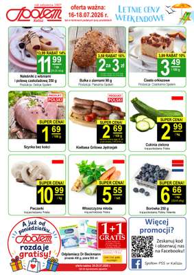 Społem - Blisko i Korzystnie - gazetka promocyjna Plakat promocyjny PSS Kalisz od czwartku 16.07 do soboty 18.07