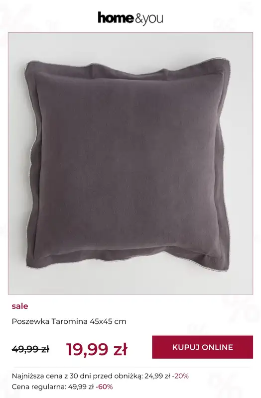 home&you - gazetka promocyjna SALE: poduszki i poszewki dekoracyjne od środy 15.07 do piątku 24.07 - strona 14