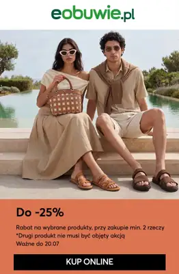 eobuwie.pl - gazetka promocyjna Do -25% przy zakupie min. 2 rzeczy od środy 15.07 do poniedziałku 20.07