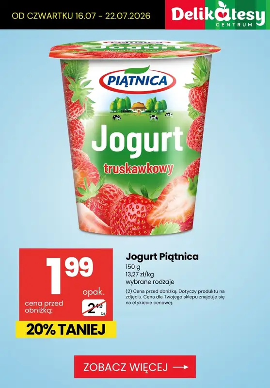 Delikatesy Centrum - gazetka promocyjna PROMOCJE na NABIAŁ od czwartku 16.07 do środy 22.07 - strona 8