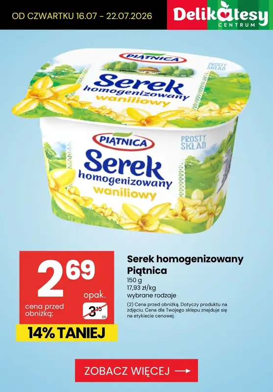 Delikatesy Centrum - gazetka promocyjna PROMOCJE na NABIAŁ od czwartku 16.07 do środy 22.07 - strona 9