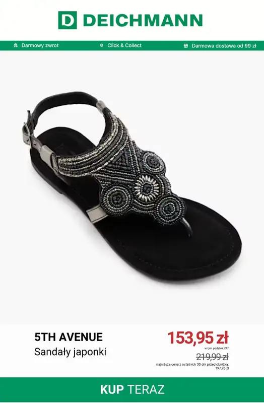 Deichmann - gazetka promocyjna Japonki damskie od środy 15.07  - strona 11