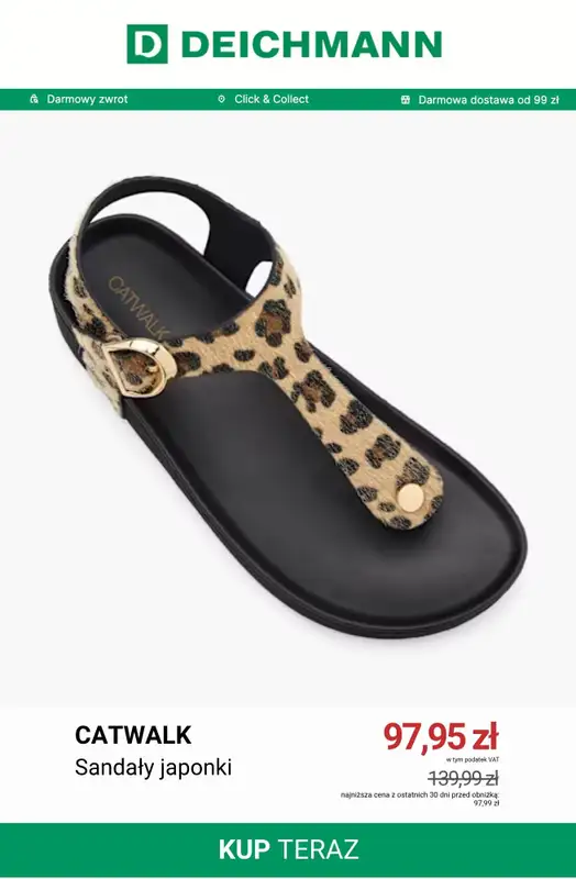 Deichmann - gazetka promocyjna Japonki damskie od środy 15.07  - strona 4