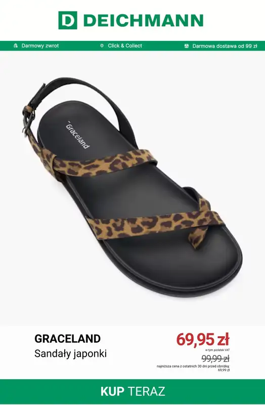Deichmann - gazetka promocyjna Japonki damskie od środy 15.07  - strona 9