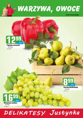 Delikatesy Justynka - gazetka promocyjna Plakaty promocyjne od czwartku 16.07 do niedzieli 19.07