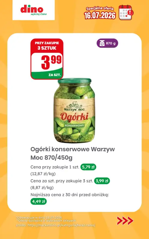 Dino - gazetka promocyjna Specjalna oferta na 16.07.2026 - promocje spoza gazetki od czwartku 16.07 do czwartku 16.07 - strona 8