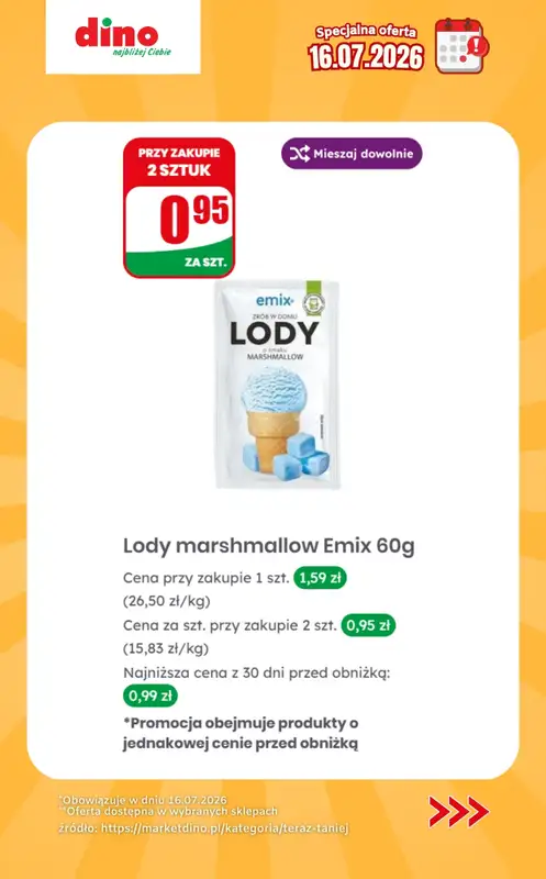 Dino - gazetka promocyjna Specjalna oferta na 16.07.2026 - promocje spoza gazetki od czwartku 16.07 do czwartku 16.07 - strona 12