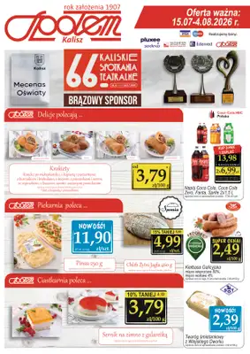Społem - Blisko i Korzystnie - gazetka promocyjna Gazetka PSS Kalisz od czwartku 16.07 do wtorku 04.08