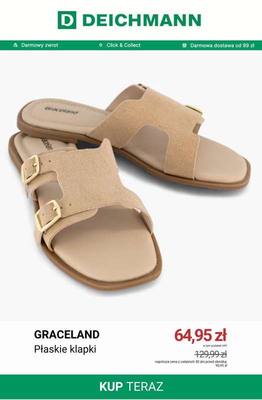 Deichmann - gazetka promocyjna Płaskie klapki w niskich cenach od czwartku 16.07  - strona 2