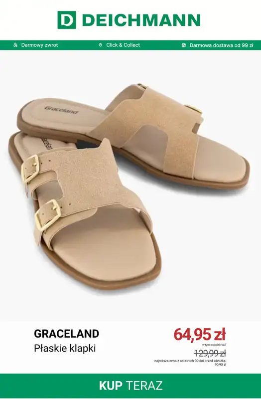 Deichmann - gazetka promocyjna Płaskie klapki w niskich cenach od czwartku 16.07  - strona 2