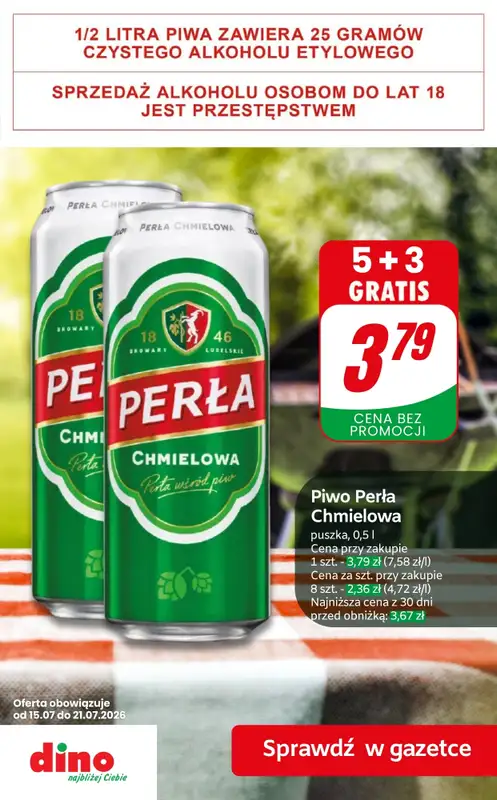 Dino - gazetka promocyjna Super oferty na PIWO od piątku 17.07 do wtorku 21.07 - strona 10