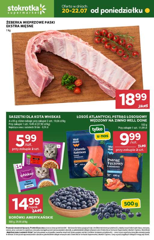 Stokrotka - gazetka promocyjna Hity na start od poniedziałku 20.07 do środy 22.07