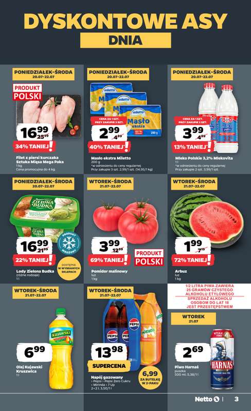 Netto - gazetka promocyjna Gazetka Spożywcza od poniedziałku 20.07 do soboty 25.07 - strona 3
