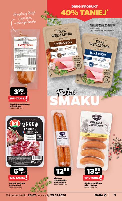 Netto - gazetka promocyjna Gazetka Spożywcza od poniedziałku 20.07 do soboty 25.07 - strona 9