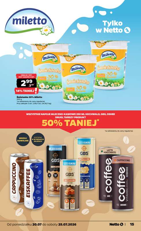 Netto - gazetka promocyjna Gazetka Spożywcza od poniedziałku 20.07 do soboty 25.07 - strona 15