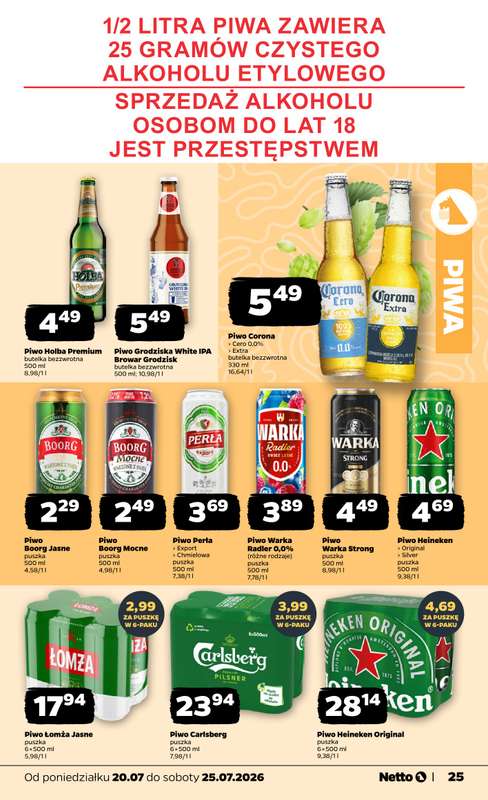 Netto - gazetka promocyjna Gazetka Spożywcza od poniedziałku 20.07 do soboty 25.07 - strona 25
